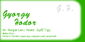 gyorgy hodor business card